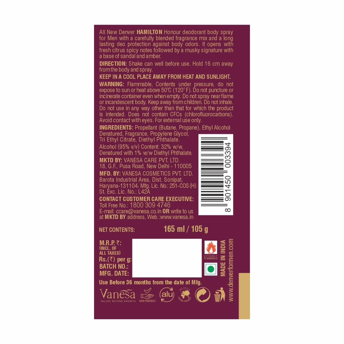 Honour Deo 165ml - Image 7